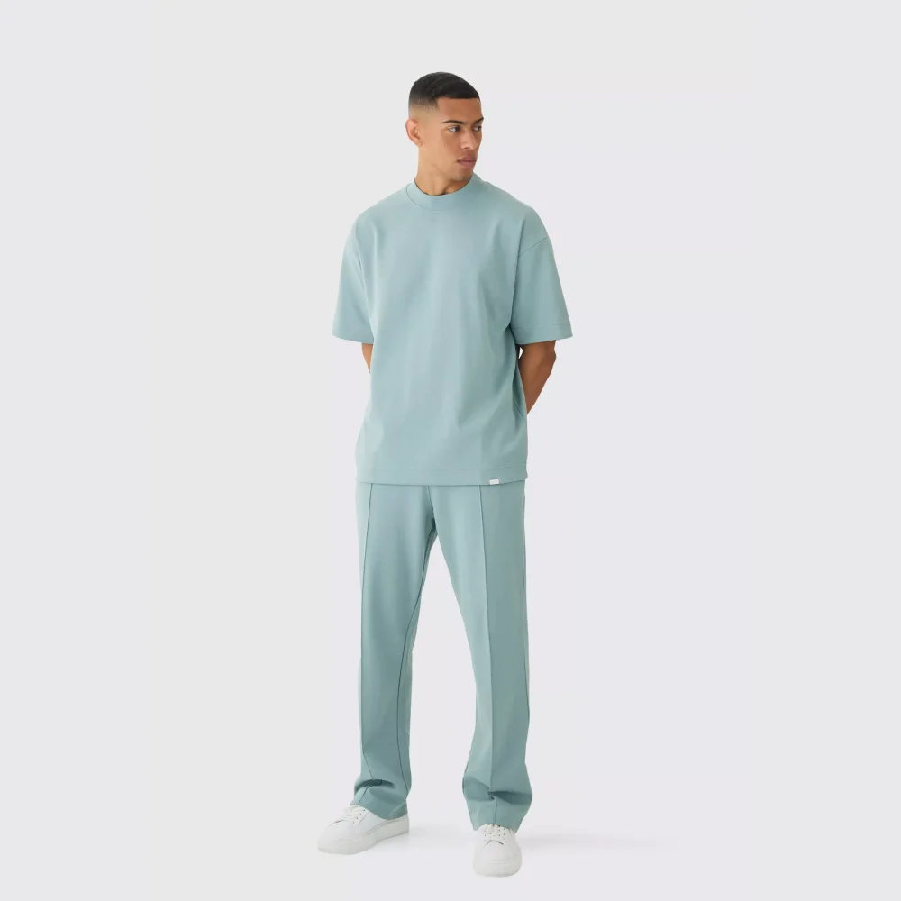 Oversized Man Washed T-Shirt & Jogger Long Set