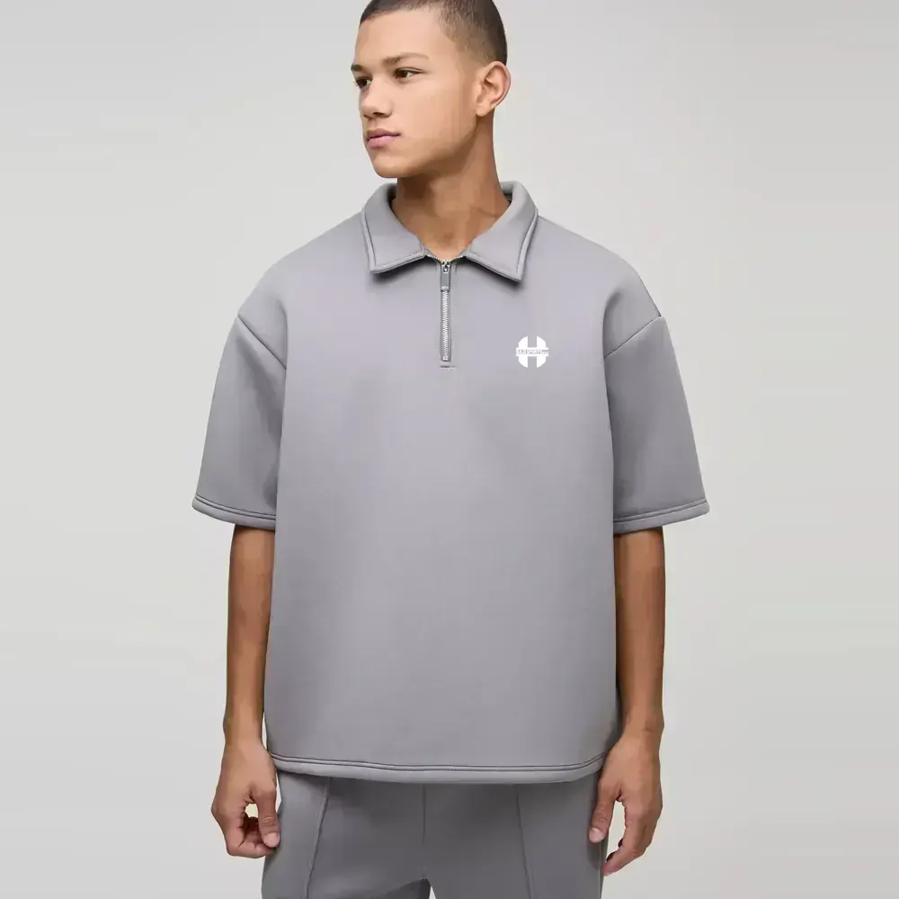 Oversized Textured Revere Polo
