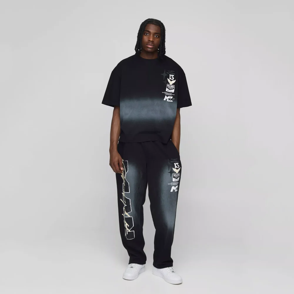 Oversized Boxy Graphic Hooded Zip Tracksuit